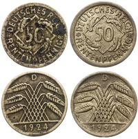 Niemcy, zestaw dwóch monet, 1924 D