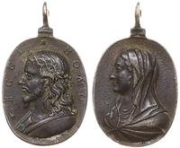 Medalik, Aw: Popiersie Chrystusa w lewo, w koron