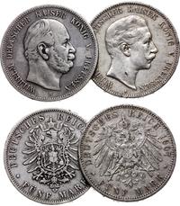 Niemcy, 2 x 5 marek, 1875 B i 1907 A