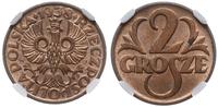 2 grosze 1938, Warszawa, moneta w pudełku NGC z 