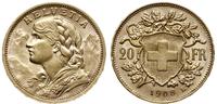 20 franków 1908 B, Berno, typ Vreneli, złoto 6.4