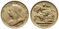 1/2 funta 1893, Londyn, złoto 3.95 g, Fr. 397, S