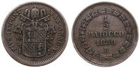 1/2 baiocco 1850 B, Bolonia, V rok pontyfikatu, 