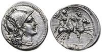 denar od 211 pne, Rzym, Aw: Głowa Romy w hełmie 