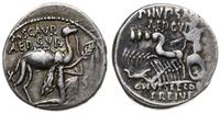 denar 58 pne, Rzym, Aw: Wielbłąd w prawo, poniże