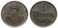 1 pfennig 1937, Berlin, patyna, ładnie zachowany