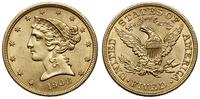 5 dolarów 1908, Filadelfia, typ Liberty Head, wi