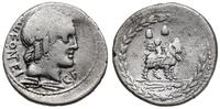 denar 85 pne, Rzym, Aw: Głowa Apollina w prawo, 