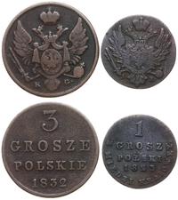 lot 2 monet, Warszawa, 1 grosz 1823 IB (z miedzi