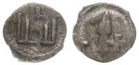 denar przed 1401 r., Aw: Kolumny Gedymina; Rw: G
