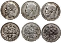 3 x 1 rubel  1896, 1897, 1898, Bruksela, Paryż, 