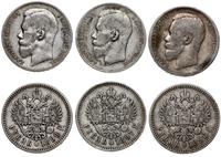 3 x 1 rubel 1896, 1897, 1898, Bruksela i Petersb