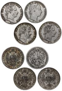 zestaw: 4 x 1 floren  1858, 1859, 1862, 1863, Wi