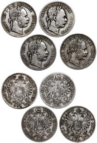 Austria, 4 x 1 floren, 1878, 1879, 1880, 1889