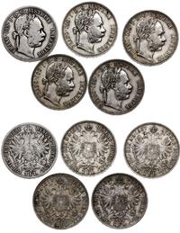 Austria, 5 x 1 floren, 1886, 2 x 1887, 1888, 1891