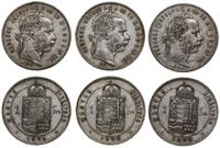 3 x 1 forint 1876, 1878, 1879, Kremnica, łącznie