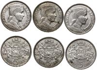 Łotwa, 3 x 5 łatów, 1929, 1931, 1932