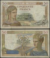 50 franków 20.10.1938, seria V 8696 / 633, numer
