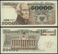 50.000 złotych 1.12.1989, seria AC 1746338, wyśm