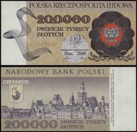 200.000 złotych 1.12.1989, seria R 0200909, wyśm