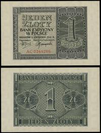 1 złoty 1.08.1941, seria AC, numeracja 0344286, 