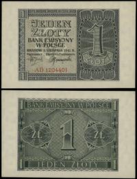 1 złoty 1.08.1941, seria AD, numeracja 1204401, 