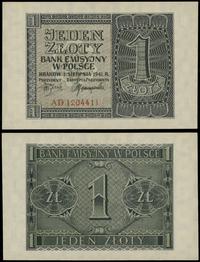 1 złoty 1.08.1941, seria AD, numeracja 1204411, 