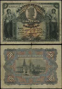 50 peset 15.07.1907, numeracja 0806073, wielokro