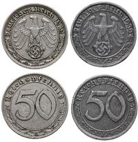 Niemcy, zestaw: 2 x 50 fenigów (w tym jedna to fałszerstwo z epoki), 1939 A