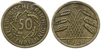 Niemcy, destrukt monety 50 fenigów, 1924 A