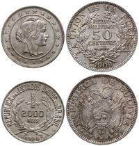 Brazylia, zestaw: 2.000 reis 1924 i 50 centavos 1909 (Boliwia)