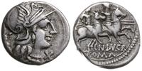 denar 136 pne, Rzym, Aw: Głowa Romy w prawo, za 