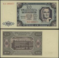 20 złotych 1.07.1948, seria KA, numeracja 480697