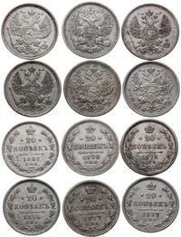 zestaw 6 x 20 kopiejek, Petersburg, monety z lat