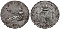 5 pesetas 1870, srebro próby '900', 25.00 g, , K