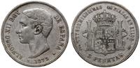 5 pesetas 1875, srebro próby '900', 25.00 g, KM 