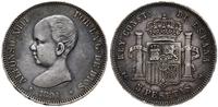 5 pesetas 1891, srebro próby '900', 25.00 g, pat