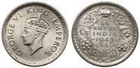 1/4 rupii 1943, Kalkuta, srebro próby '500', 2.9