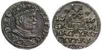 trojak 1586, Ryga, mała głowa króla, patyna, pię