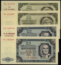 Polska, zestaw: 2 x 20 złotych i 2 x 50 złotych, 1.07.1948