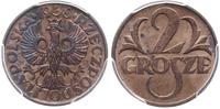2 grosze 1938, Warszawa, moneta w pudełku firmy 