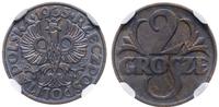 2 grosze 1935, Warszawa, moneta w pudełku NGC z 