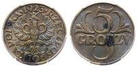 5 groszy 1923, Warszawa, mosiądz, moneta w pudeł