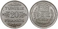 20 franków 1353 AH (AD 1934), srebro 19.94 g, ba