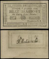 4 złote polskie 4.09.1794, seria 1-A, przebarwio