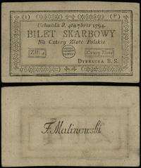 4 złote polskie 4.09.1794, seria 1-P, złamanie w