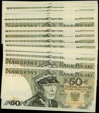 zestaw banknotów 50 złotych 1.02.1982, różne ser