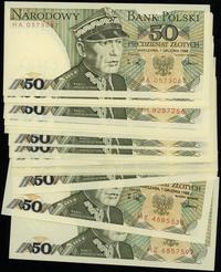 zestaw banknotów 50 złotych 1.12.1988, różne ser