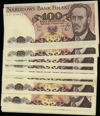 zestaw banknotów 100 złotych 1.06.1982 (13 sztuk