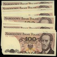 zestaw banknotów 100 złotych 1.06.1986, różne se